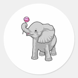 Adesivo Redondo Elephant Lollipop