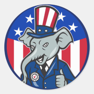 Adesivo Redondo Elephant Republican Stickers