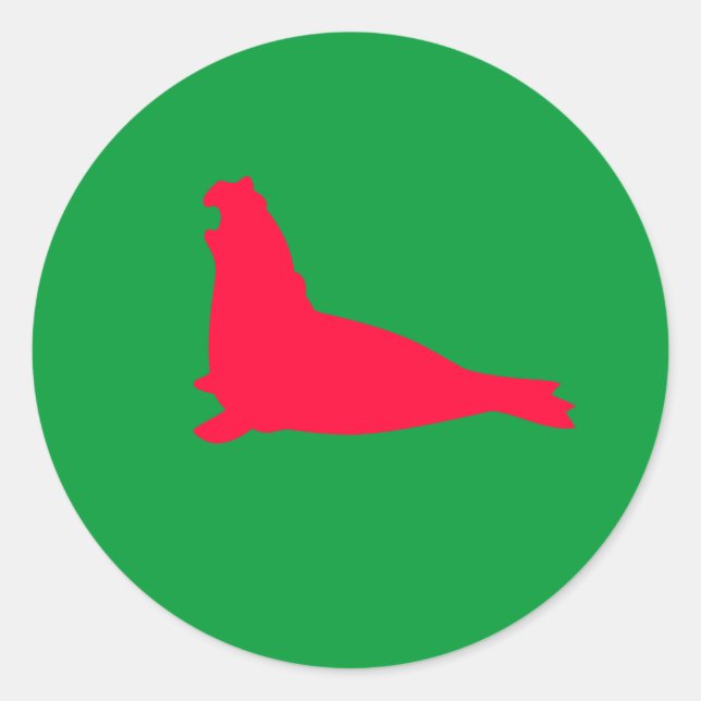Adesivo Redondo Elephant Seal Sticker Red (Frente)