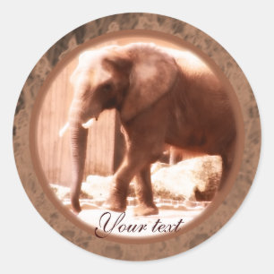 Adesivo Redondo Elephant Sticker Africano