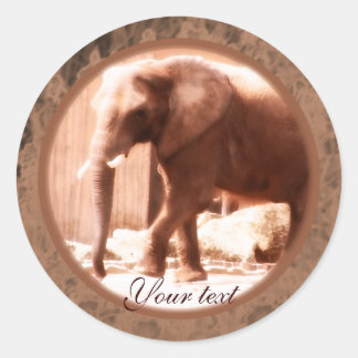 Adesivo Redondo Elephant Sticker Africano