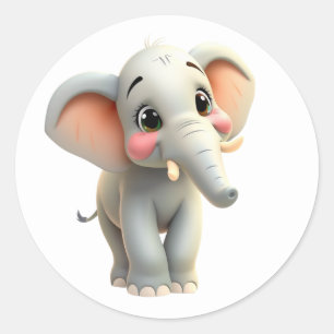 Adesivo Redondo Elephant Stickers