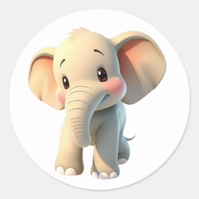 Adesivo Redondo Elephant Stickers (Frente)