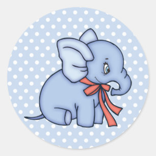 Adesivo Redondo Elephant Toy Blue