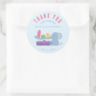 Adesivo Redondo Elephant with Gifts Thank You