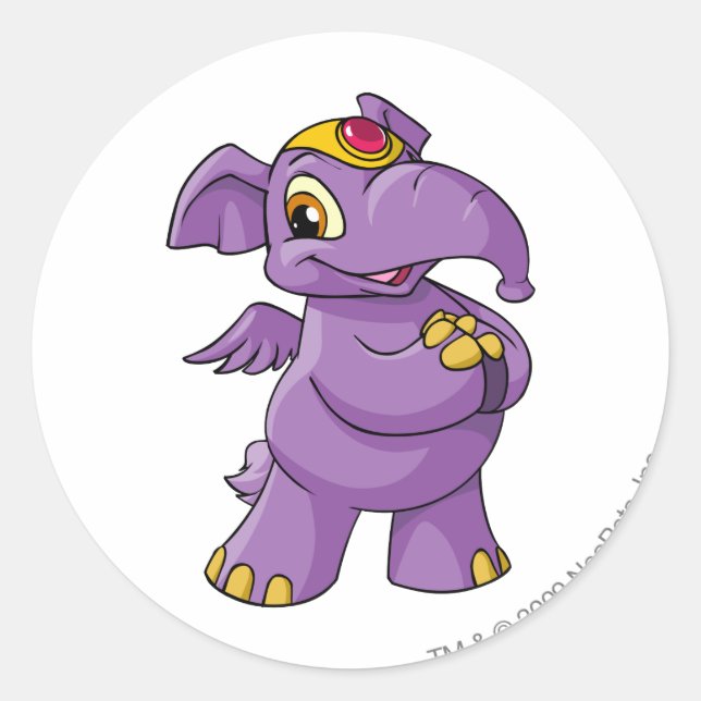 Adesivo Redondo Elephante Purple (Frente)