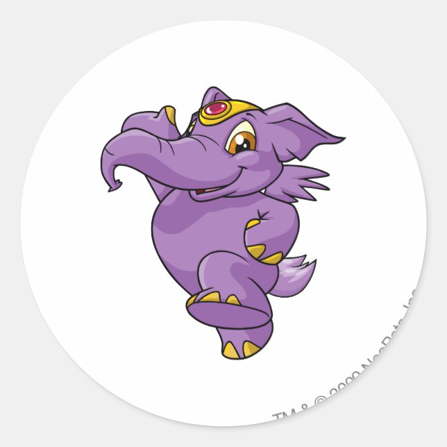 Adesivo Redondo Elephante Purple (Frente)