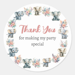 Adesivo Redondo Elephants & Boho Jungle Flowday Sticker