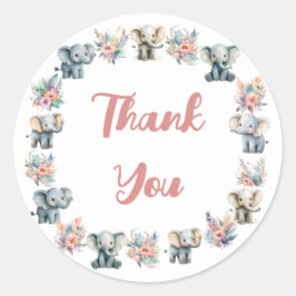 Adesivo Redondo Elephants & Boho Jungle Flowday Sticker