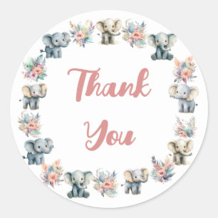 Adesivo Redondo Elephants & Boho Jungle Flowday Sticker