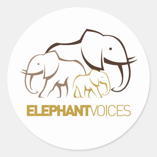 Adesivo Redondo ElephantVoices Logo Sticker (Frente)