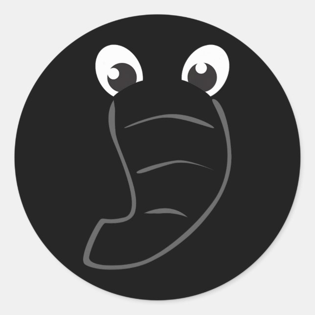 Adesivo Redondo Elephon Face Cute Kids Halloween Costume Animal G (Frente)