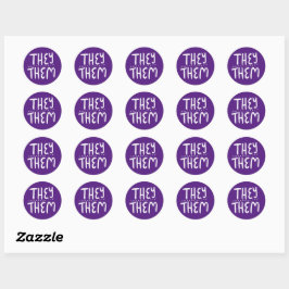 Adesivo Redondo ELES/ELES CONTÊM Conjunto de Handlettering Roxo