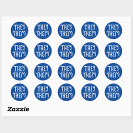 Adesivo Redondo ELES/ELES Pronunciam Manual Azul Conjunto de