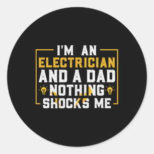 Adesivo Redondo Elétrica de Engenharia Elétrica Funny Eletrônica