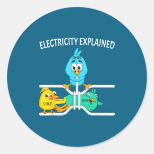 Adesivo Redondo Eletricista Engraçado Para Homens Mulheres Motor E