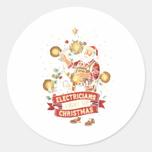 Adesivo Redondo Eletricista Ilumina o Natal Pai Pai Divertido