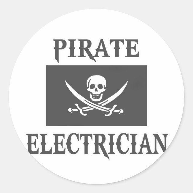 Adesivo Redondo Eletricista pirata (Frente)