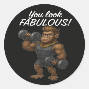 Adesivo Redondo Elétrico Gorilla - Fabuloso e feroz