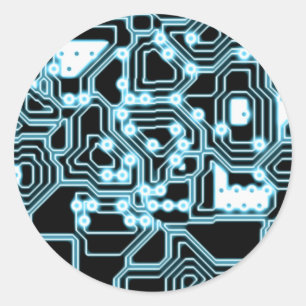 Adesivo Redondo Elétron - Azul / Preto