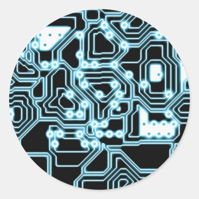 Adesivo Redondo Elétron - Azul / Preto (Frente)