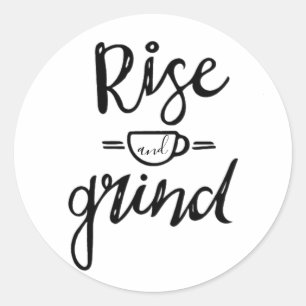 Adesivo Redondo Elevação e moagem - café temático