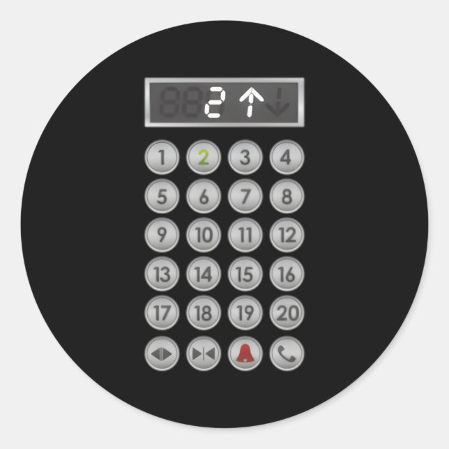 Adesivo Redondo Elevador de Botões do Elevador (Frente)