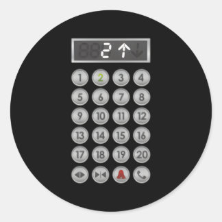 Adesivo Redondo Elevador de Botões do Elevador