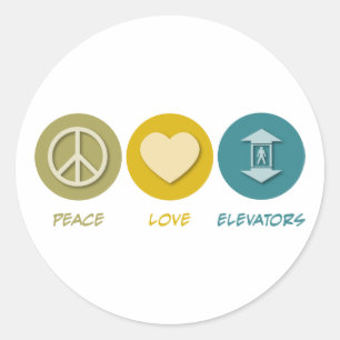 Adesivo Redondo Elevadores do amor da paz