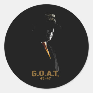 Adesivo Redondo Eleve The Goat Donald Trump 2024 45 47 Silhouette
