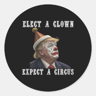 Adesivo Redondo Eleve Um Palhaço Esperando Um Circo Engraçado Anti