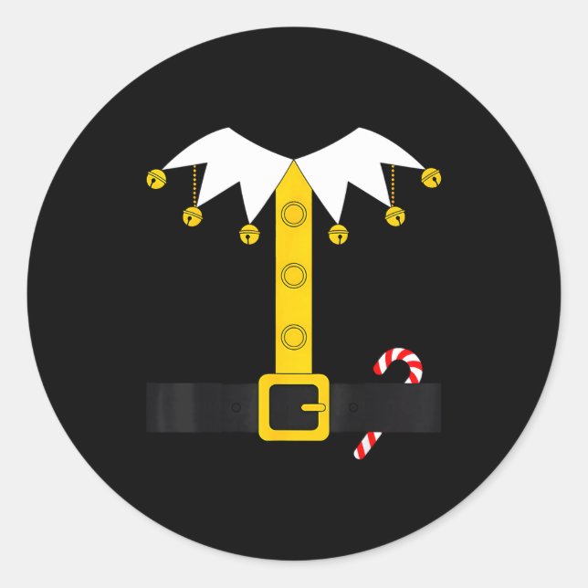 Adesivo Redondo Elf Costume  (Frente)