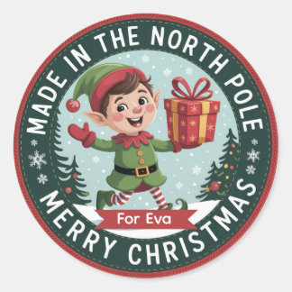 Adesivo Redondo 🧵 Elf-Crafted Holiday Badge Sticker