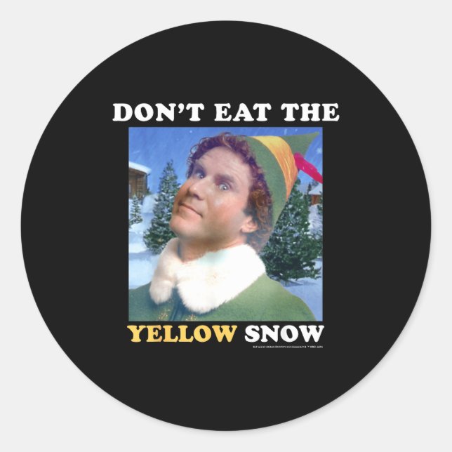 Adesivo Redondo Elf Don't Eat The Yellow Snow  (Frente)