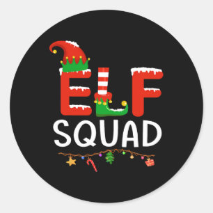 Adesivo Redondo Elf Família Natal Igualando Pijama Homens Mulheres