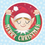 Adesivo Redondo Elf Felry Christmas Envelope Classic Round Sticker<br><div class="desc">Elf Felry Christmas Envelope Classic Round Sticker</div>