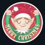 Adesivo Redondo Elf Felry Christmas Envelope Classic Round Sticker<br><div class="desc">Elf Felry Christmas Envelope Classic Round Sticker</div>