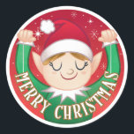 Adesivo Redondo Elf Felry Christmas Envelope Classic Round Sticker<br><div class="desc">Elf Felry Christmas Envelope Classic Round Sticker</div>