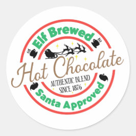 Adesivo Redondo Elf Fez Chocolate Quente