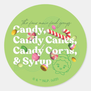 Adesivo Redondo Elf o Filme Os Quatro Principais Grupos De Comid