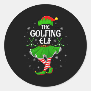 Adesivo Redondo Elfo do Golfe Natal Meninas Mulheres Esquadrão de