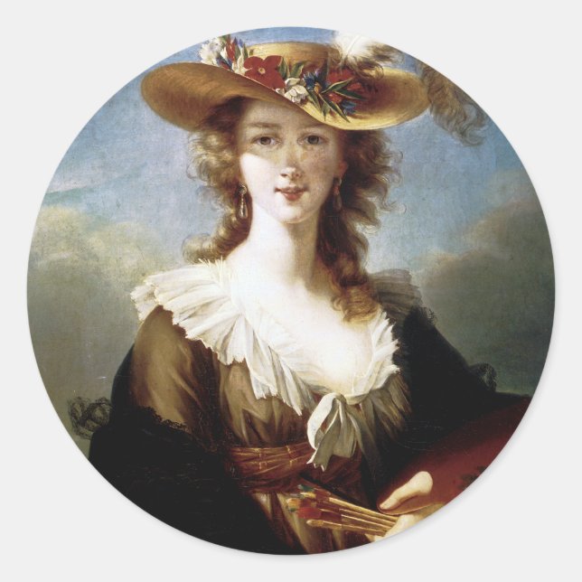 Adesivo Redondo Elisabeth Vigee-Lebrun Autorretrato (Frente)