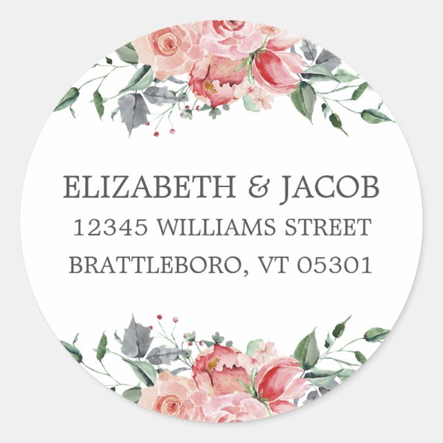 Adesivo Redondo Elizabeth Return Address Envelope Seal (Frente)