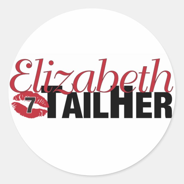 Adesivo Redondo Elizabeth TailHer - Sticker (Frente)