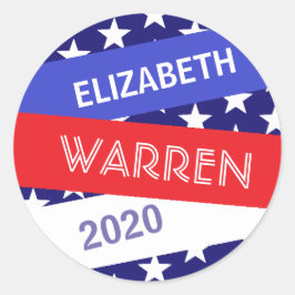 Adesivo Redondo Elizabeth Warren para o Presidente 2020