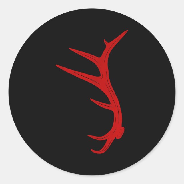 Adesivo Redondo Elk Hunting Bull Antler Shed  (Frente)