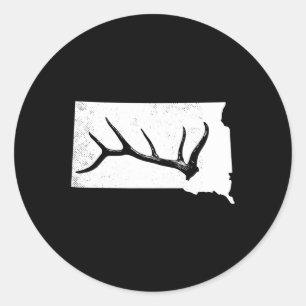 Adesivo Redondo Elk Hunting Elkaholic Antler Funny Elk Hunter Gift