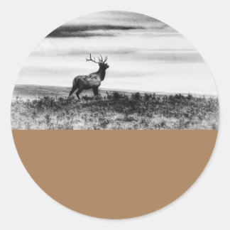 Adesivo Redondo Elk Rustic Sticker