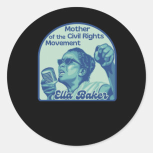 Adesivo Redondo Ella Baker Portrait - Mãe Dos Direitos Civis