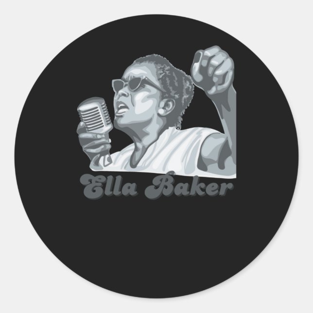 Adesivo Redondo Ella Baker Portrait Sticker (Frente)
